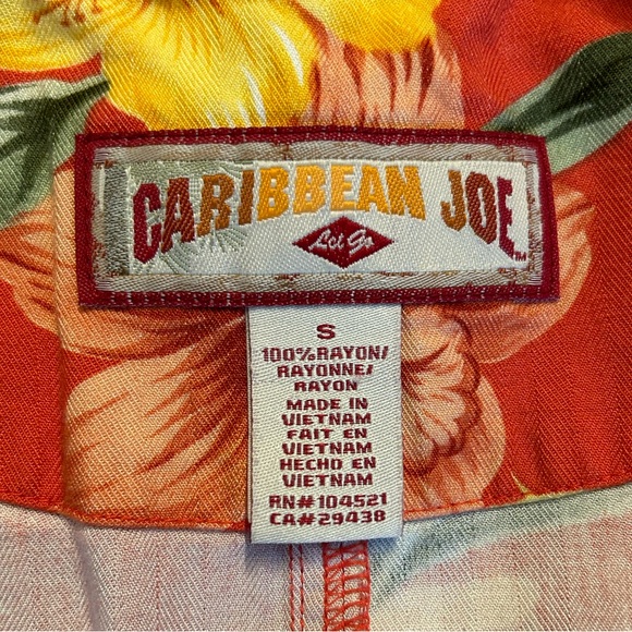 Caribbean Joe Faux Wrap Tropical Floral Maxi Dress Women’s SZ Small in Mango - Picture 7 of 7